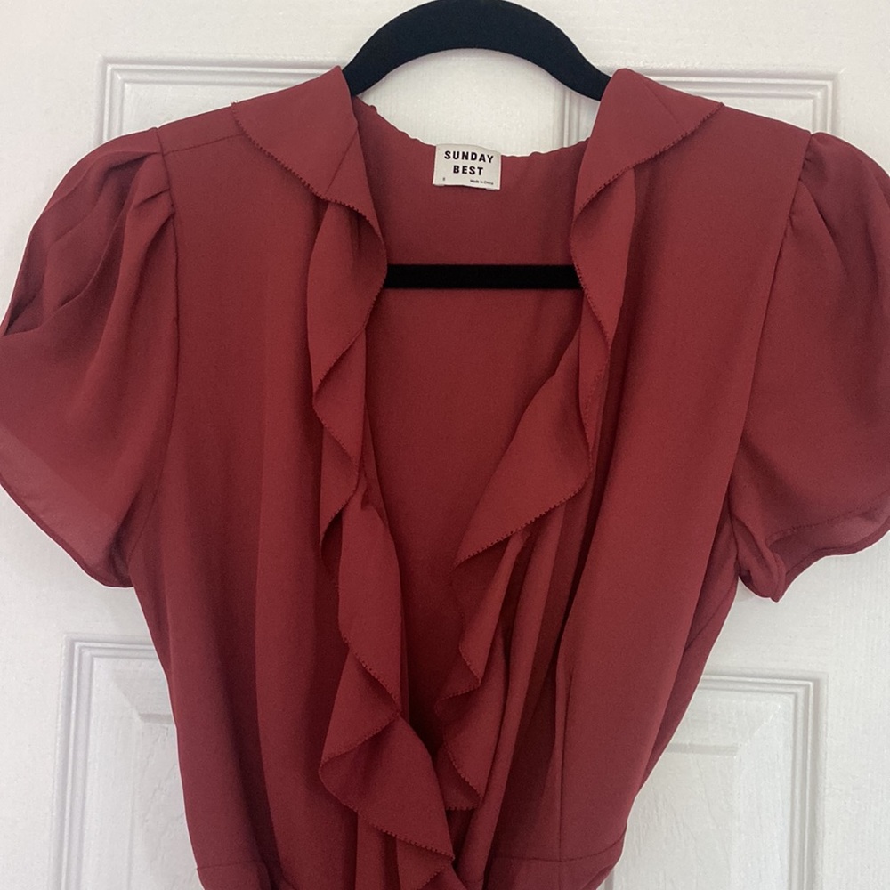 Sunday Best Wrap Dress (Aritzia) Gem